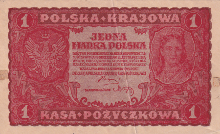 Pologne 1 Marek - Femme - Aigle - 1919 - Série AX - P.23