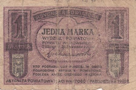 Pologne 1 Marka 1919 - Notgeld, Gniezno i Witkowo