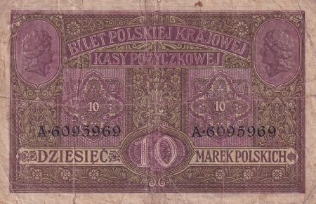 Pologne 10 Marek - Aigles - 1917 - P.TB - P.12