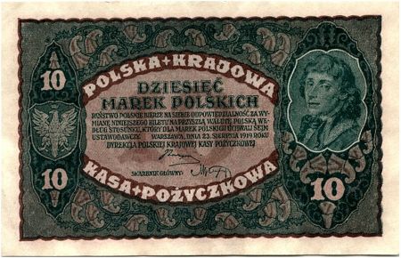 Pologne 10 Marek 1919  - T. Kosciuszko