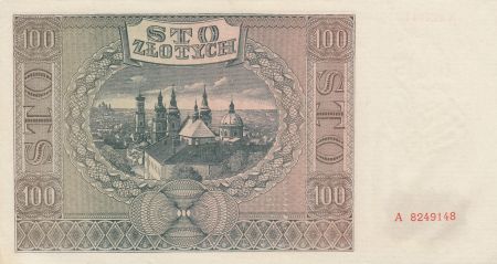Pologne 100 Zlotych 1941 - Ange - Clochers