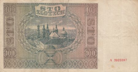 Pologne 100 Zlotych 1941 - Marron, Eglise - Série A 3925597