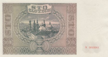 Pologne 100 Zlotych 1941 - Marron, Eglise - Série A 5610541