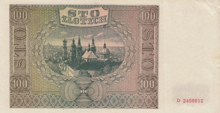 Pologne 100 Zlotych 1941 - Marron, Eglise