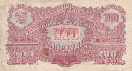 Pologne 100 Zlotych 1944 - Rouge