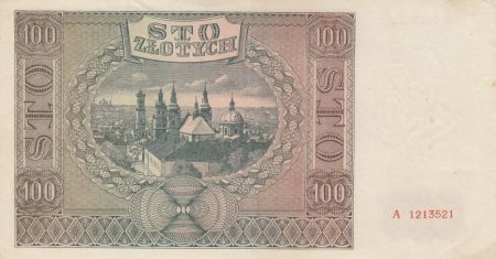Pologne 100 Zlotych Ange - Clochers - 1941
