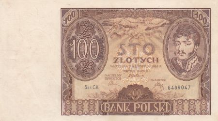 Pologne 100 Zlotych Prince J. Poniatowski - 1934  - SUP Séries diverses