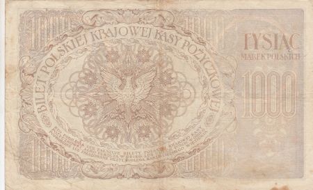 Pologne 1000 Marek  1919  - T. Kosciuszko, Armoiries - Série III B