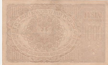 Pologne 1000 Marek  1919  - T. Kosciuszko, Armoiries - Série P