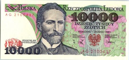 Pologne 10000 Zlotych 1988 -  Stanislaw Wyspianski