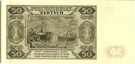 Pologne 50 Zlotych  - Pécheur -1948