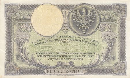 Pologne 500 Zlotych  T. Kosciuszko - Aigle couronné - 1919 - SUP