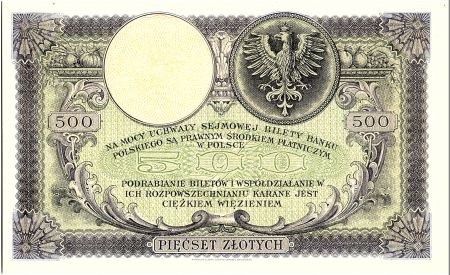 Pologne 500 Zlotych  T. Kosciuszko - Aigle couronné - 1919