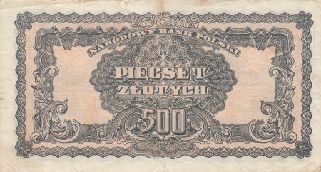 Pologne 500 Zlotych 1944 - Bleu gris