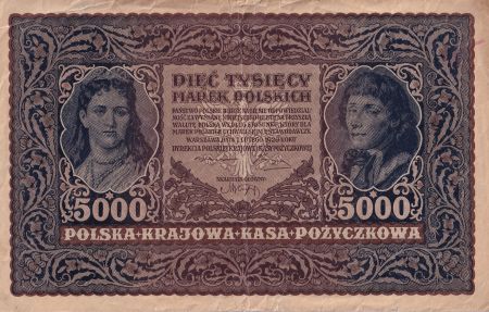 Pologne 5000 Marek - T. Kosciuszko - Femme - 1920 - TTB - P.31
