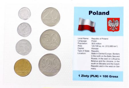 Pologne Blister 7 monnaies POLOGNE (1 à 100 zloty)