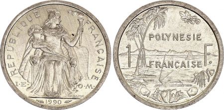 Polynésie Fr. 1 Franc - Liberté - Paysage - Millésimes variés (1986-1990) - TB à TTB