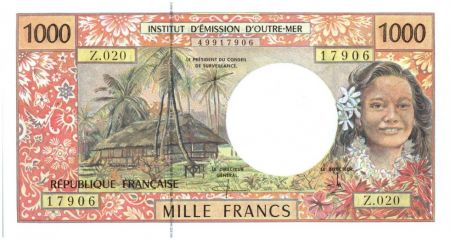 Polynésie Fr. 1000 Francs Tahitienne - Hibiscus - 2000 alph Z.20