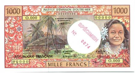 Polynésie Fr. 1000 Francs Tahitienne - Hibiscus - Spécimen - 1985