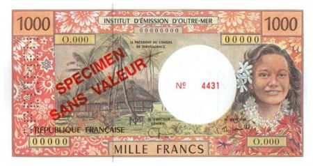 Polynésie Fr. 1000 Francs Tahitienne - Hibiscus - Spécimen