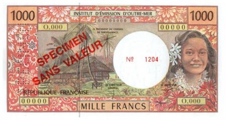 Polynésie Fr. 1000 Francs Tahitienne - Hibiscus - Spécimen