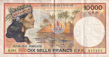Polynésie Fr. 10000 Francs - Tahitienne - Poissons - ND (1995-2002) - Série S.001 - P.4b