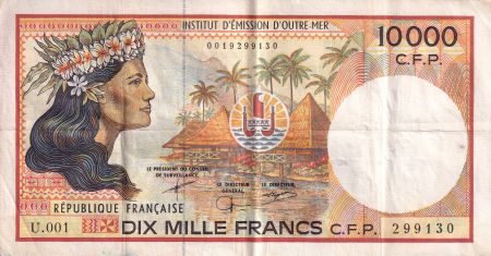 Polynésie Fr. 10000 Francs - Tahitienne - Poissons - ND (2002-2003) - Série U.001 - P.4d