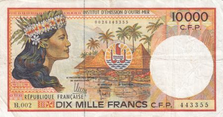 Polynésie Fr. 10000 Francs  Tahitienne - ND (2010) - P.4b - TTB Série B.002