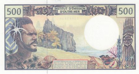 Polynésie Fr. 500 Francs - Pêcheur - Bateau- ND (1992) - Série V.009