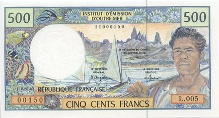 Polynésie Fr. 500 Francs Polynésien - Pirogue - 1995 alph L.5