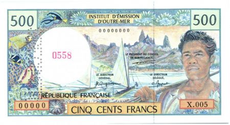 Polynésie Fr. 500 Francs Polynésien - Pirogue - Spécimen