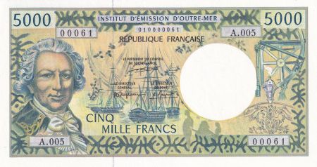 Polynésie Fr. 5000 Francs - Bougainville - Trois-Mâts - ND (1996) - Série A.005 - P.3a