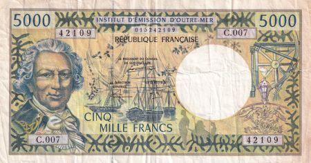 Polynésie Fr. 5000 Francs - Bougainville - Trois-Mâts - ND (1996) - Série C.007 - P.3c