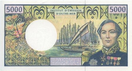Polynésie Fr. 5000 Francs Bougainville - Trois-mâts - 1992 alph A.5
