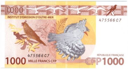 Polynésie Fr. New2.2014 1000 Francs, Tortue - Oiseaux