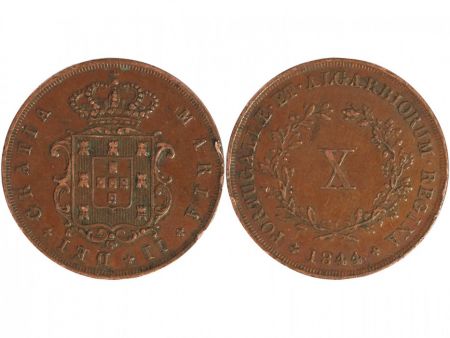 Portugal 10 Reis - 1844 - Maria II - Armoirie
