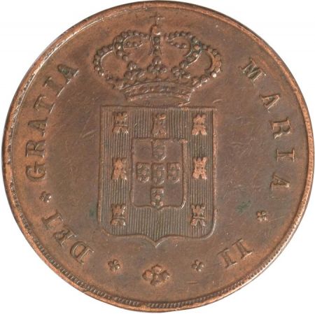 Portugal 10 Reis Maria II - Armoirie