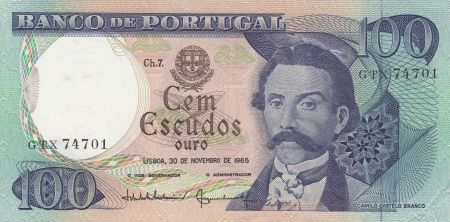 Portugal 100 Escudos Camilo Castelo Branco - 30.11.1965