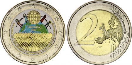 Portugal 2 Euros - Droits de l\'homme - Colorisée - 2008