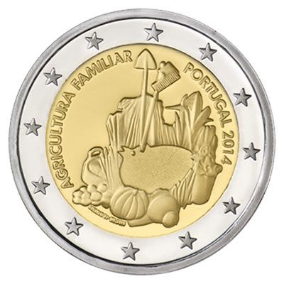 Portugal 2 Euros Commémo. PORTUGAL 2014 - Agriculture familiale