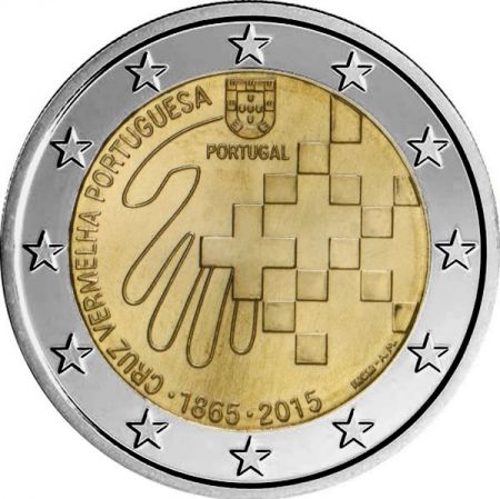 Portugal 2 Euros Commémo. PORTUGAL 2015 - Croix Rouge