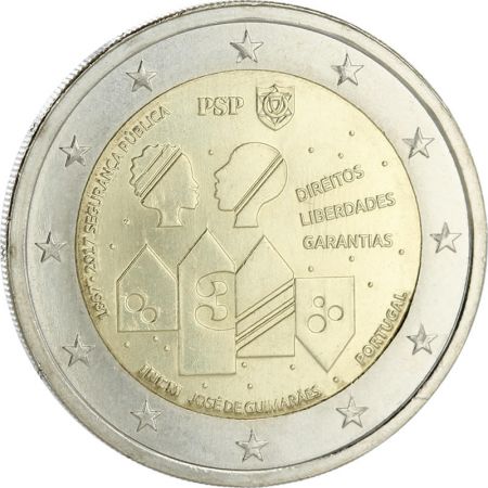 Portugal 2 Euros Commémo. PORTUGAL 2017 - 150 ans Sécurité Publique