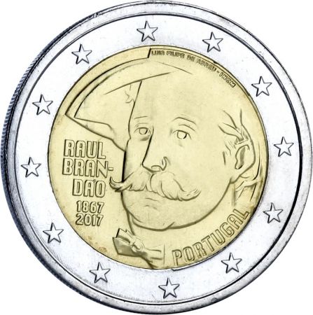 Portugal 2 Euros Commémo. PORTUGAL 2017 - Raúl Brandão