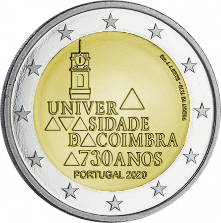 Portugal 2 EUROS COMMÉMO. PORTUGAL 2020 - 730 DE L\'UNIVERSITE DE COIMBRA