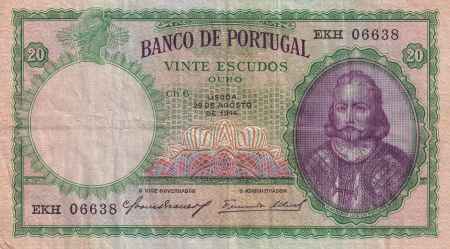 Portugal 20 Escudos - Antonio luiz de Menezes - 1941