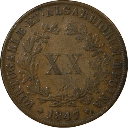 Portugal 20 Réis - Portugal - Marie II - 1847 Lisbonne