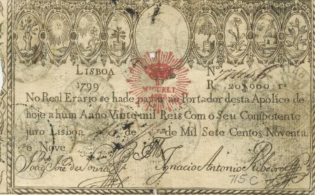 Portugal 20000 Reis 1799 - Miguel I - Guerre des 2 Frères - 1828 - TB