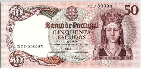 Portugal 50 Escudos - Reine Isabella - 1964