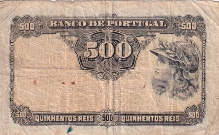 Portugal 500 Reis - Armoiries - Femme casquée - 1904 - P.105a