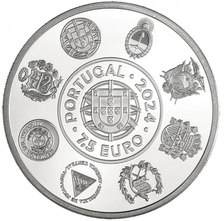 Portugal Lisbonne - Capitales Ibéro-américaines - 7,5 euros argent BE Couleur 2024